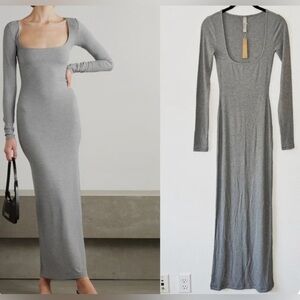 SKIMS Charcoal Long Sleeve Dress